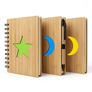 Bloco de Anotações Bambu com Caneta - CÓD. 13776