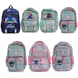 Mochila Escolar Stitch Infantil Para Escola