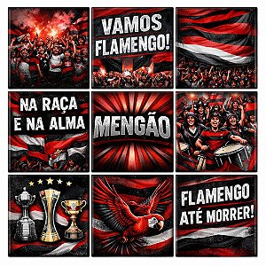 AZULEJOS DECORATIVOS FLAMENGO KIT 9 PEÇAS 15X15