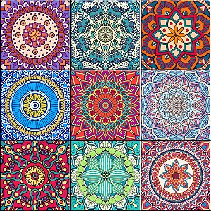AZULEJO MANDALA COLOR KIT 9 PEÇAS