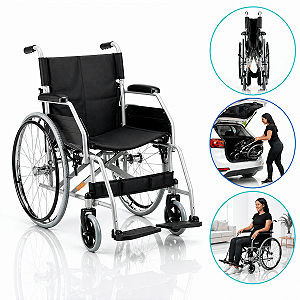 Cadeira de Rodas Modelo D100 Dobrável Resistente Até 120kg - Dellamed