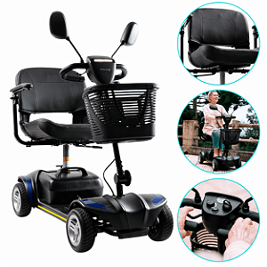 Scooter Elétrica Preta Modelo LB Ligth Até 136 Kg - Dellamed