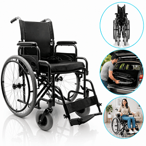 Cadeira De Rodas Modelo D400 Dobrável Até 120 Kg - Dellamed