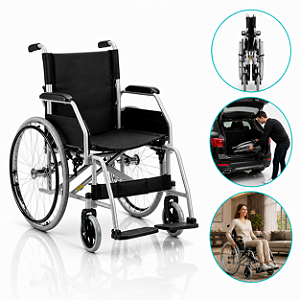Cadeira De Rodas Modelo D600 Dobrável Até 120 Kg - Dellamed