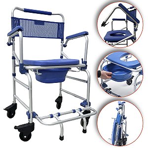 Cadeira De Banho D55 Em Alumínio Até 135 Kg - Dellamed