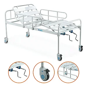 Cama Hospitalar 2 Movimentos Manual Até 180kg DX2 - Dellamed