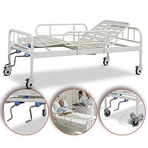 Cama Hospitalar 02 Manivelas Até 180 Kg - Supermedy