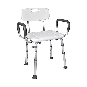 Banco Para Banho Com Encosto E Apoio Para Braço 135Kg - Mercur