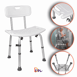 Banco Para Banho Com Encosto Modelo Até 135Kg - Mercur