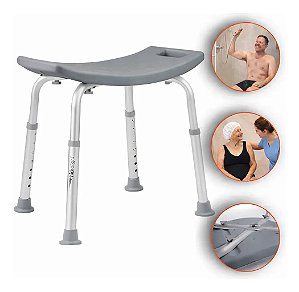 Banco Para Banho Simples Em Alumínio Suporta Até 130 Kg - Hidrolight