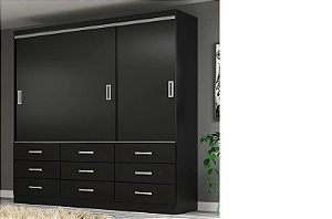 Guarda-Roupa Casal Isabela 3 pt 9 gv Preto