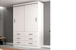 Guarda-Roupa Solteiro Veneza 2 pt 6 gv Branco