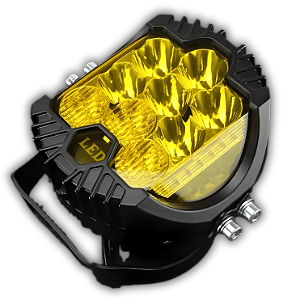 Par Farol De Milha Amarelo 50w 5 Pol Lente Âmbar Drl 3000k