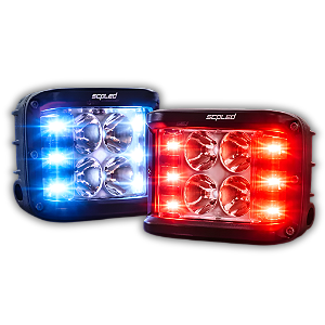 Par Farol Milha Led 60w Com Strobo Vermelho E Azul