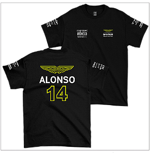 Camiseta Aston Martin Alonso 2024 Preta