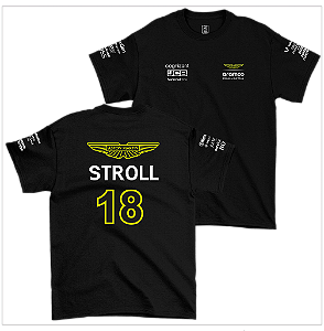 Camiseta Aston Martin Stroll 2024 Preta