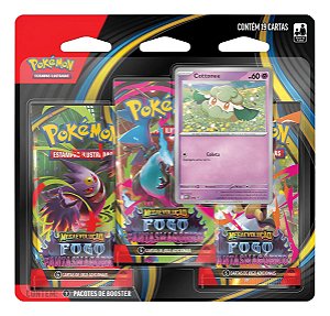 Blister Triplo Pokémon Cottonee ME02 fogo Fantasmagórico