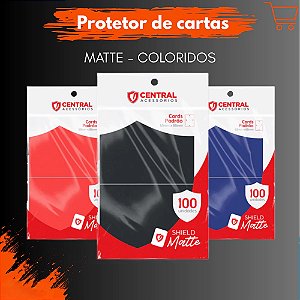Protetor Cartas Sleeve Central Shield Matte 100 Unidades Padrão Pokémon MTG