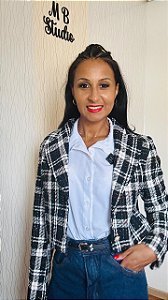 Blazer cropped xadrez