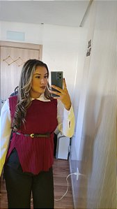 colete em modal Marsala