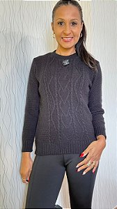 Tricô Preto com Detaçhes