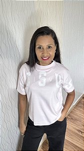 Baby Look Feminina Cristã Rosa Pálido