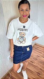 Camiseta Moschino Tradicional Malha Off GG