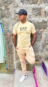 Camiseta Malha Masculina Armani Bege GG