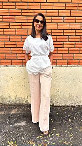 Blusa Assimétrica Amarração Feminina