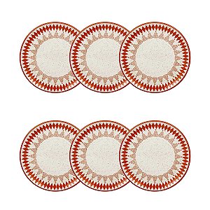 Jogo de 6 Pratos de Sobremesa 20 cm Unni Malabarismo Natalino