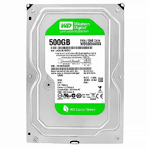 HD Western Digital 500GB WD Green 3.5" SATA 2 - WD5000AADS