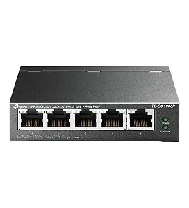 Switch Gigabit TP-Link TL-SG1005P 5 Portas com 4 Portas PoE+ 56W