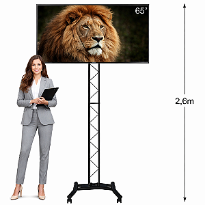 Rack/Pedestal para TV até 65 – Altura Profissional de até 2,20m