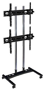 Rack/Pedestal Duplo para TV – Video Wall com 2 Monitores