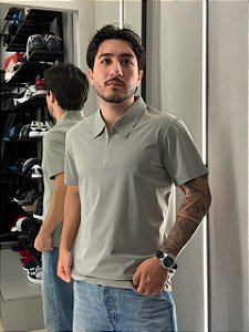 Polo Zíper - Cinza