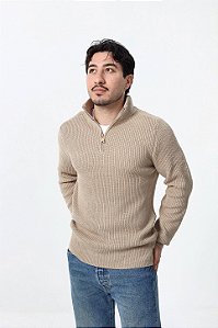 Suéter Meio Zíper Classic - Caramel Claro