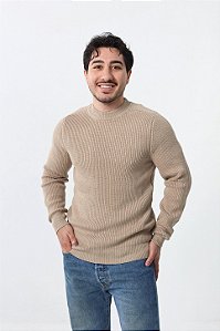 Suéter Mock Neck Classic - Caramel Claro