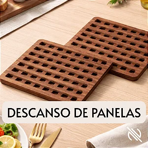 Descanso de Panela MDF Quadrado Amadeirado Decorativo
