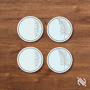 Kit Porta Copos Folhas Decorativo Proteção para Mesa 4 peças Mesa Posta Café