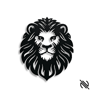 Quadro Decorativo Leão Sala Quarto Moderno MDF 45x49cm