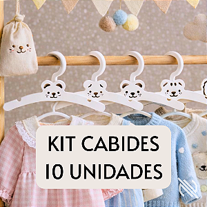 Kit 10 Cabides Infantil Bebê Decorativo em MDF Branco | Quarto de Bebê | Quarto Infantil