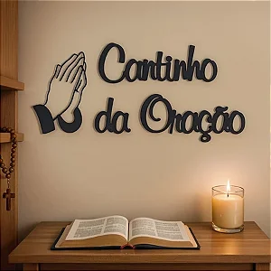 Escrita Cantinho da Oração Em MDF Decoração Parede Dupla Face