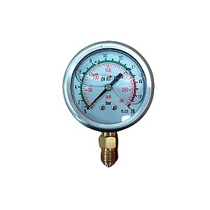 Manômetro de Gliberina 0 a 20 BAR (0 a 290 PSI)