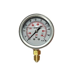 Manômetro de Gliberina 0 a 50 BAR (0 a 700 PSI)