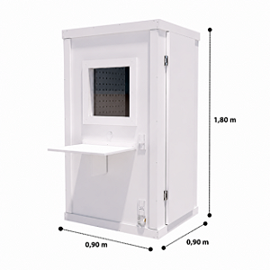 Cabine acústica para audiometria 0,90 x 0,90 x 1,80 (L x C x A)