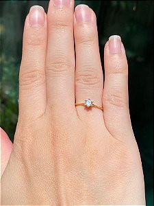 Anel noivado/casamento solitário