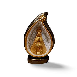 Nossa Senhora na Gota Sagrada, 13cm, Gesso, Peça Única, Decoração Religiosa