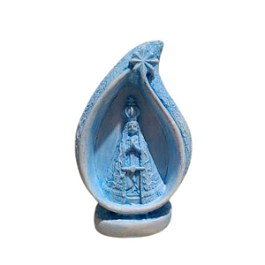 Nossa Senhora na Gota Sagrada, 13cm, Gesso, Peça Única, Decoração Religiosa