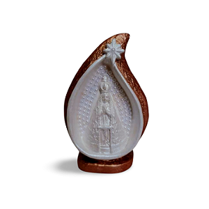 Nossa Senhora na Gota Sagrada, 13cm, Gesso, Peça Única, Decoração Religiosa