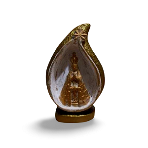 Nossa Senhora na Gota Sagrada, 13cm, Gesso, Peça Única, Decoração Religiosa